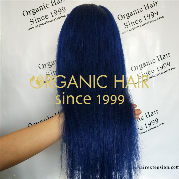 Blue color,130 density full lace wig with vigin remy human hair A54